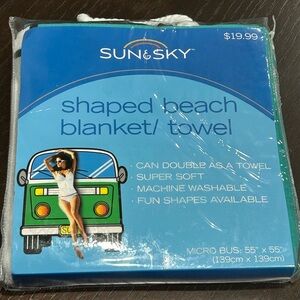 Sun & Sky Shaped Micro Bus Beach Blanket Towel